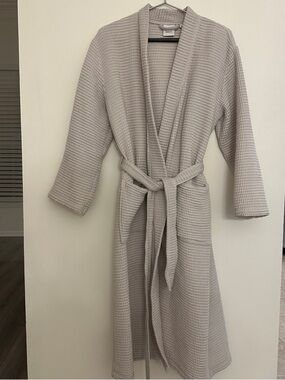 Quince Cream Organic Cotton Waffle-Knit Robe